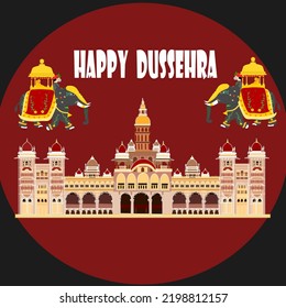 Concept Of Festival And Celebrations, Carrying Golden Howdah Or Chinnada Ambari On The Leading Elephant During The Jamboo Savari Or Procession Of Mysuru Dussehra At Mysore Palace.
