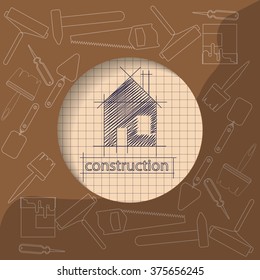 the concept in the field of construction and repair with the image building tools