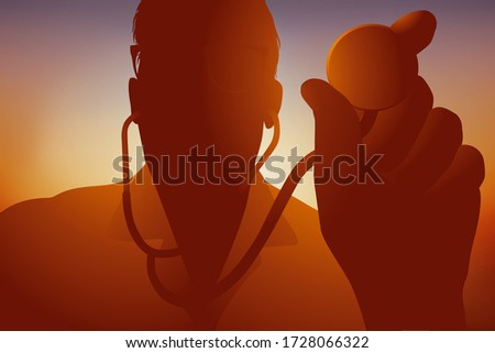 Concept of the fight against the detection of pulmonary and cardiovascular diseases, with a pulmonologist doctor who examines a patient with a stethoscope.