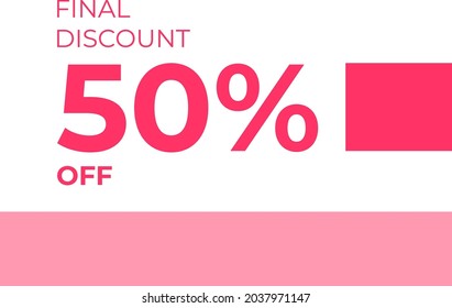 CONCEPT OF FINAL DISCOUNT 50 PERCENT OFF VECTOR TAG ILLUSTRATION
