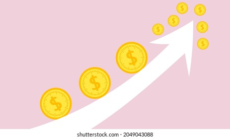 Concept of finance grows, the graph is soaring vector  ,  Flat Modern design, illustration Vector EPS 10 