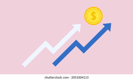 Concept of finance grows, the graph is soaring vector  ,  Flat Modern design, illustration Vector EPS 10 