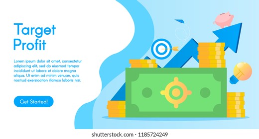 Concept of financial activity, vector illustration in flat design. Growth dynamics or financial activity concept.