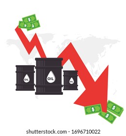 Concept of financial crisis, market fall bankruptcy or budget recession. Investment expenses and bad economy reduction