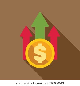 Concept of financial growth, investment and success with a dollar symbol