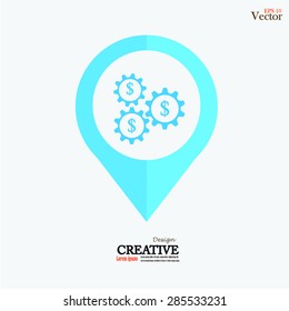 the concept of financial operations vector. business concept vector.gear and dollar.
Vector illustration.
