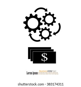 The Concept Of Financial Operations Vector. Business Concept Vector.gear And Dollar.
Vector Illustration.


