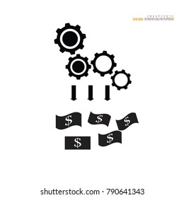 the concept of financial operations vector. business concept vector.gear and dollar.
Vector illustration.
