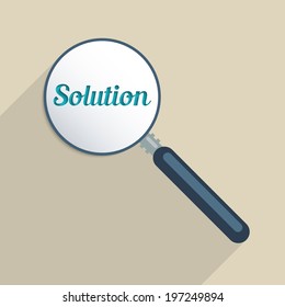 Concept for finding solutions, problem solving and creativity. Flat design illustration.