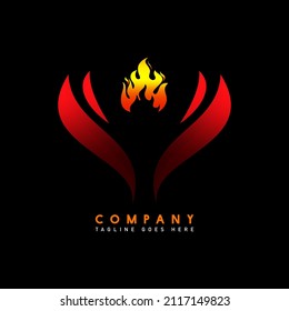 concept fire themed logo vector