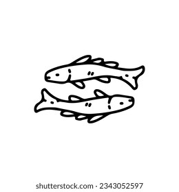 concept fish doodle vector illustration