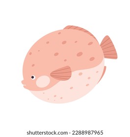 Concept Fish sea ocean. This flat vector cartoon design features a big ocean fish on a white background, perfectly capturing the concept of marine life. Vector illustration.