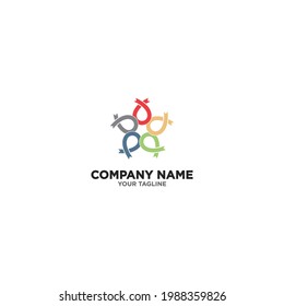 The concept of a five ribbon logo united to form a circle with colorful colors signifies teamwork or a solid organization suitable for your company icon