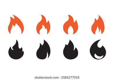 Concept flame fire icon. Fire illustration in flat style. Vector illustration EPS 10