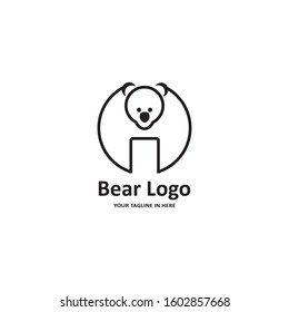 The concept of a flat bear logo is perfect for business and technology symbols