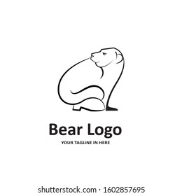 The concept of a flat bear logo is perfect for business and technology symbols
