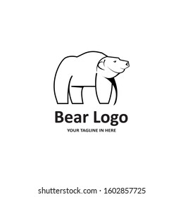 The concept of a flat bear logo is perfect for business and technology symbols
