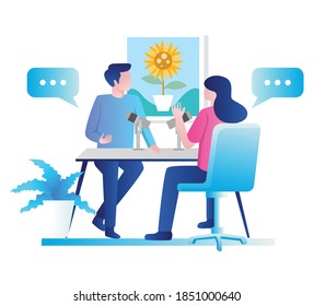 Concept flat design, broadcast with speakers