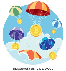 Ilustración de diseño plano conceptual para el avión criptodivisa.