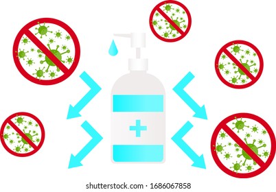 Concept flat design stop virus covid 19