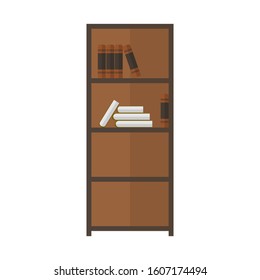 Concept flat icon bookshelf on bakground
