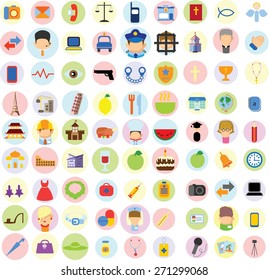 Concept flat icon career profession infographic design elements vector illustration