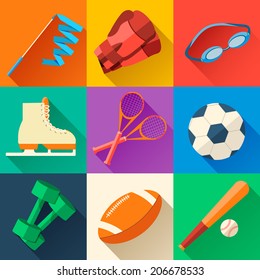 concept of flat icon sports equipment. vector illustration design