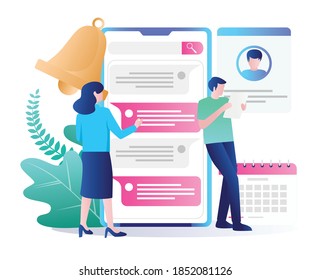 The concept of flat illustration. notification for incoming messages