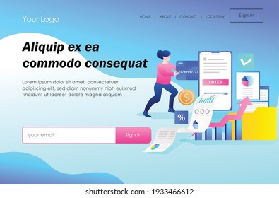 El concepto de diseño isométrico plano, invirtiendo en línea con atm 