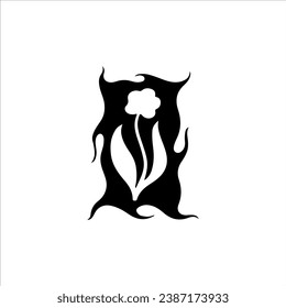 concept flower silhouette vector illustration