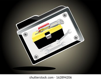 concept of a folder under construction.
