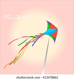 The concept: Follow me. Kite in flight.