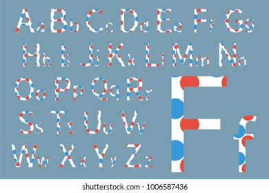 Concept font design. Modern vector illustration art. Latin alphabet.