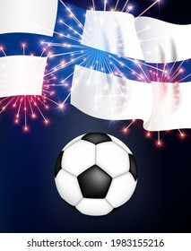 Concept Football game background Finland with flag. Vector Illustration. EPS10