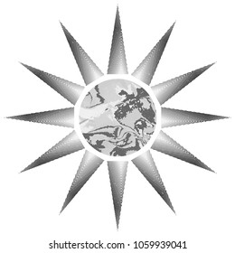 Concept form. Abstract sun vector.