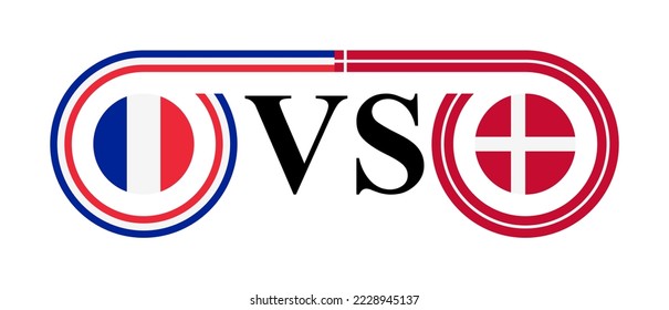 the concept of france vs denmark. vector illustration isolated on white background
