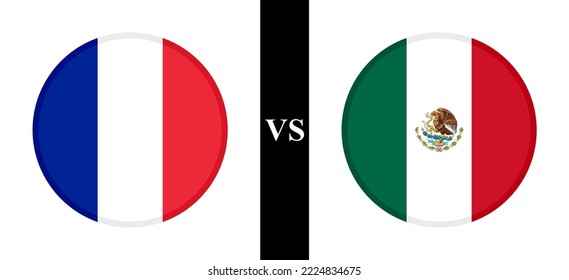 the concept of france vs mexico. flags of french and mexican. vector illustration