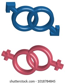 The concept of freedom to choose a partner for relationships, homosexuality. Badges of relations between two women and two men
