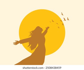concept of freedom. Human brain thinking freedom concept vector illustration.