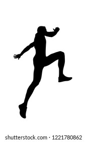 concept freedom man jump up black silhouette
