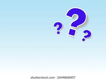 The concept of frequently asked questions.  blue,  white. A flat vector illustration with question marks. The online support web page. vector illustration.