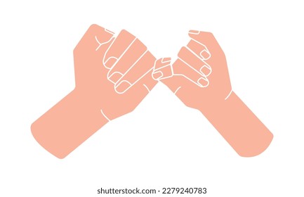 Concept of friendship, peace and trust. Holding hands. Reconciliation concept. Vector