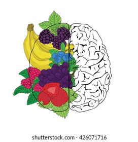 Concept of fruit helpful for healthy brain