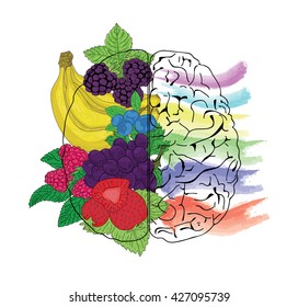 Concept of fruit helpful for healthy brain