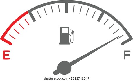 The concept of a fuel indicator, gas meter. Fuel sensor. Car dashboard. Vector illustration on white background