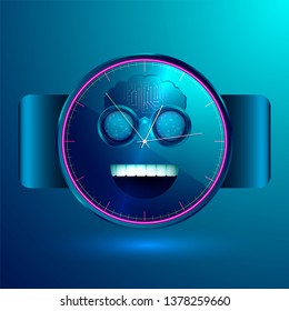 The concept of fun smart watches. Vector illustration.