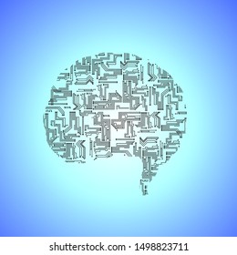 the concept of the functioning of the human body and the brain. vector