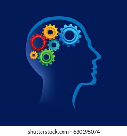  Concept of the functioning of the human body and the brain with gears