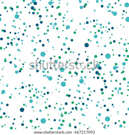 Concept funny color dots seamless pattern. Vector illustration for surface design, background, wrapping paper. Color dots random motif. 