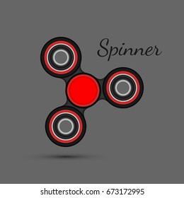 concept of funny trick for child and toy like every day carry for anti stress. realistic spinner isolated on gray background